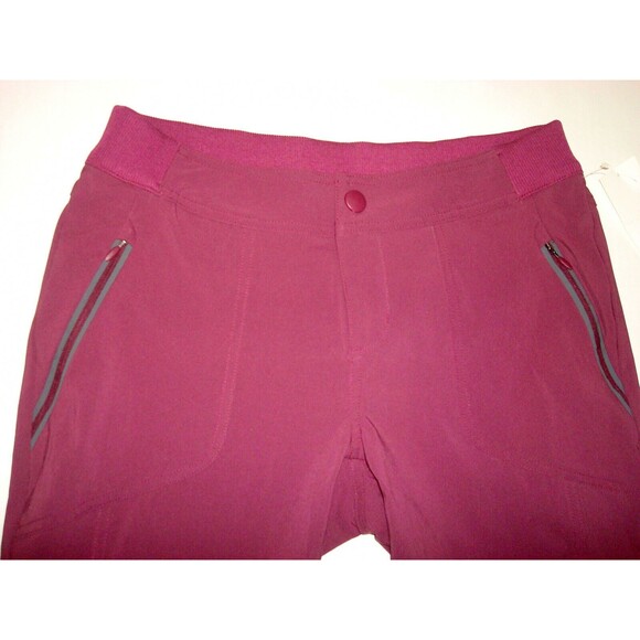 Womens M New NWT Columbia Capri Pants Pockets Dark Red Bryce Canyon UPF Burgundy - Picture 4 of 6